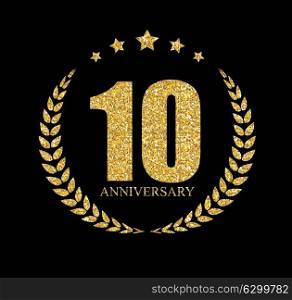 Template 10 Years Anniversary Vector Illustration EPS10. Template 10 Years Anniversary Vector Illustration