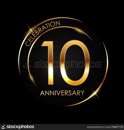 Template 10 Years Anniversary Vector Illustration EPS10. Template 10 Years Anniversary Vector Illustration
