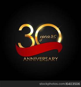 Template 30 Years Anniversary Vector Illustration EPS10. Template 30 Years Anniversary Vector Illustration