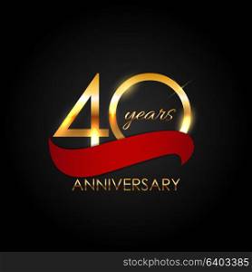 Template 40 Years Anniversary Vector Illustration EPS10. Template 40 Years Anniversary Vector Illustration
