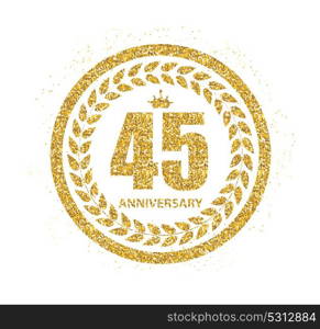 Template 45 Years Anniversary Vector Illustration EPS10. Template 45 Years Anniversary Vector Illustration