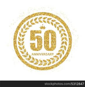 Template 50 Years Anniversary Vector Illustration EPS10. Template 50 Years Anniversary Vector Illustration