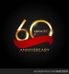 Template 60 Years Anniversary Vector Illustration EPS10. Template 60 Years Anniversary Vector Illustration