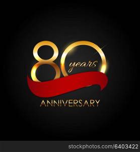 Template 80 Years Anniversary Vector Illustration EPS10. Template 80 Years Anniversary Vector Illustration