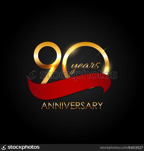 Template 90 Years Anniversary Vector Illustration EPS10. Template 90 Years Anniversary Vector Illustration