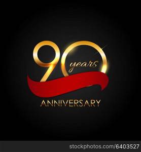 Template 90 Years Anniversary Vector Illustration EPS10. Template 90 Years Anniversary Vector Illustration