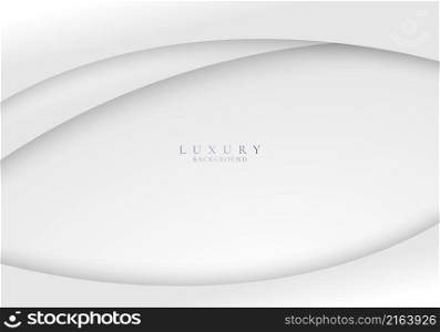Template abstract elegant white curved shape layer on clean background luxury style. Vector graphic illustration