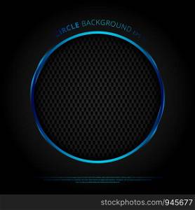 Template abstract technology style circle metallic blue shiny color black frame layout modern tech design carbon fiber background. Vector illustration