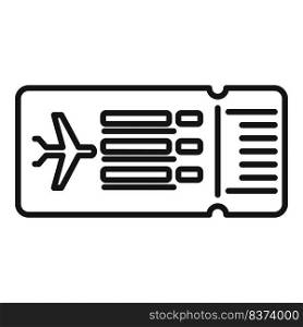Template airline ticket icon outline vector. Fly trip. Airport travel. Template airline ticket icon outline vector. Fly trip