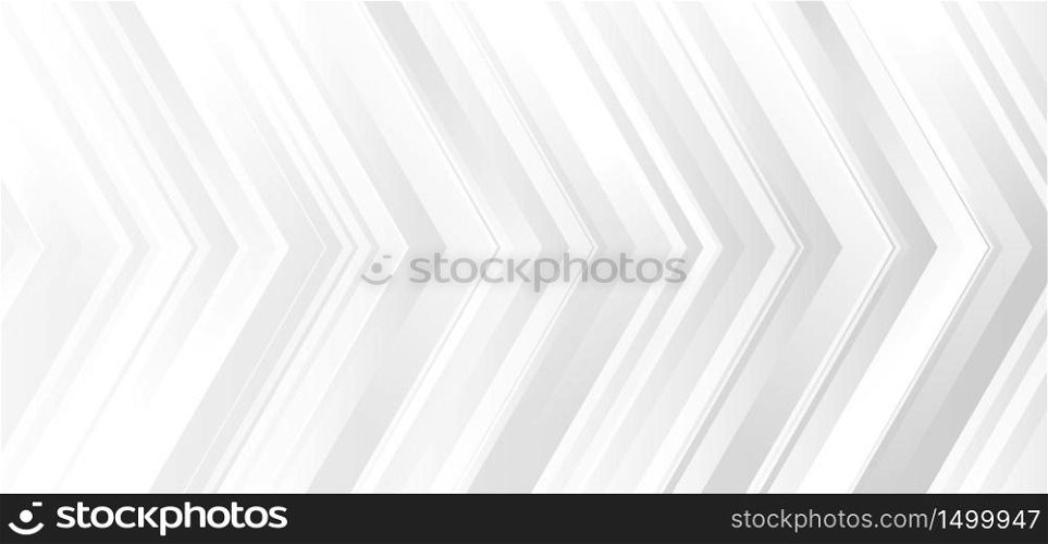 Template banner design white and gray gradient color arrows modern background. Vector illustration