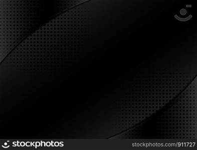 Template brochure triangle and geometric element with black background with radial halftone and space for your text. Vector illustration