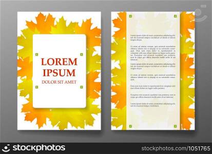 Template brochure with foliages seasons colors. Vector illustration. Template brochure with foliages seasons colors