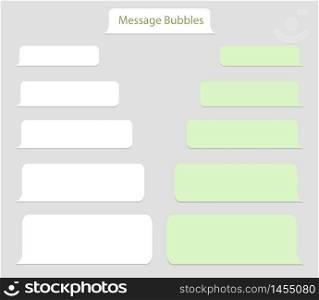 Template bubble chat, speech message.Balloon messenger screen with conversation box.Cellphone window interface with chat dialog. Talk message icon for social media. vector eps10. Template bubble chat, speech message.Balloon messenger screen with conversation box.Cellphone window interface with chat dialog. Talk message icon for social media. vector illustration