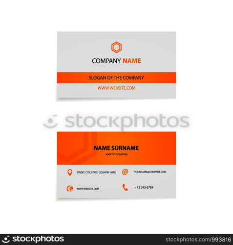 Template clean business card. Mock up. Vector. Clean business card