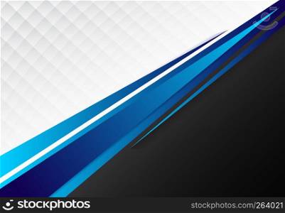 template corporate concept blue black grey and white contrast background. Vector graphic design illustration, copy space