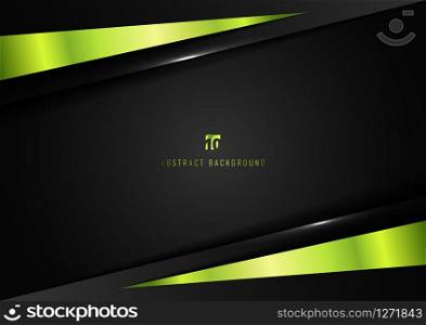 Template Corporate Concept Geometric Triangle green and Black Contrast on Dark Background. Vector Graphic Design Illustration