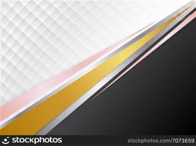 Template corporate concept gold, silver, pink gold and white contrast background. Vector graphic design illustration, copy space