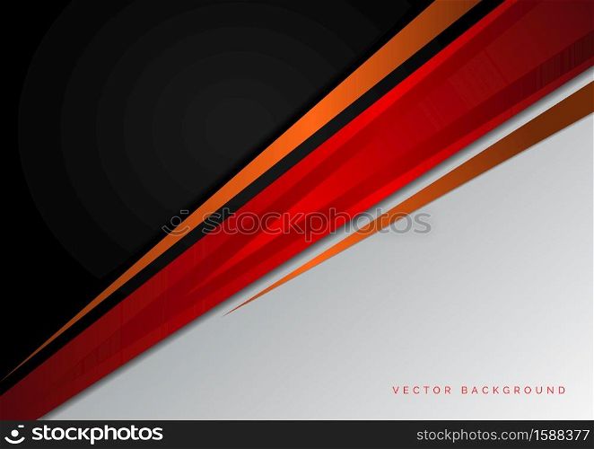Template corporate concept red black orange and grey contrast background. You can use for ad, poster, template, business presentation. Vector illustration