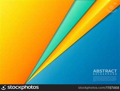 Template corporate concept yellow blue orange contrast background. Vector graphic design illustration, copy space. Vector illustration