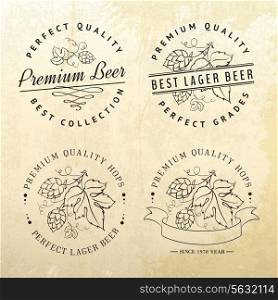 Template design for vintage beer emblems and label. Vector illustration.