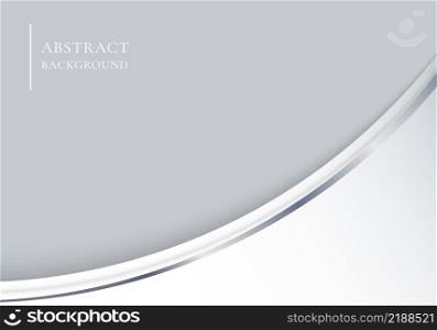 Template elegant 3D abstract white curved shape with gray line on grey background. Luxury style. Vector illustration