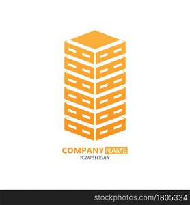 Template for a logo, brand, logo or sticker. The brand of a construction company, a business for hiring, buying and selling housing. Flat style