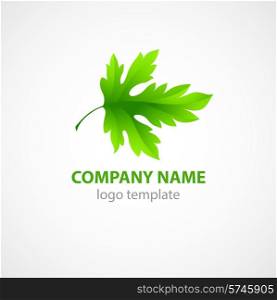 Template for a logo with green leaf. Vector illustration EPS10. Template for a logo with green leaf. Vector illustration