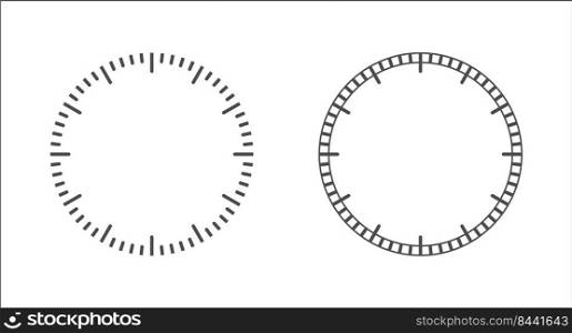 template for a watch face, stopwatch, or timer. A blank for creative design. Flat style