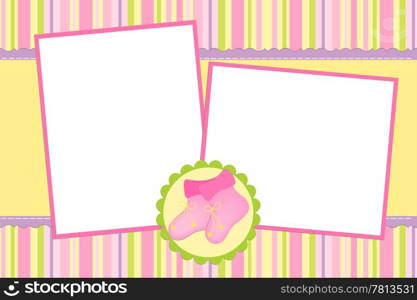 Template for baby&rsquo;s photo album or postcard