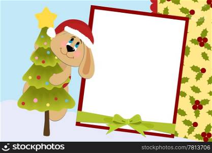 Template for baby&rsquo;s Xmas photo album or postcard