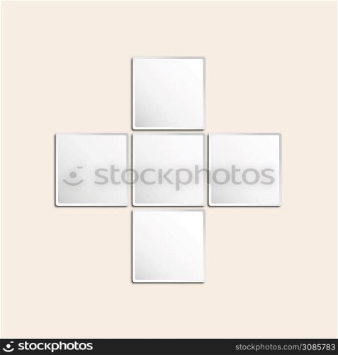 Template for infographics made of squares. Blank for illustration, plan, strategy, articles, reviews, and Analytics. Stock vector illustration.