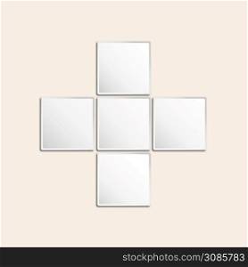 Template for infographics made of squares. Blank for illustration, plan, strategy, articles, reviews, and Analytics. Stock vector illustration.