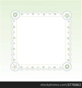 Template frame design for greeting card, vector illustration