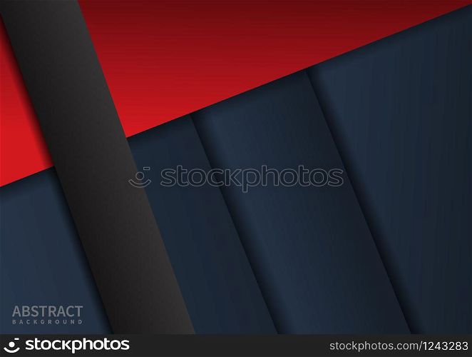Template geometric overlap layer on blue background with space for text. Vector illustration