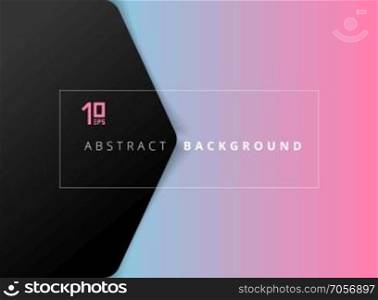 Template layout abstract vertical geometric pattern blue and pink background with black arrow label. Vector illustration