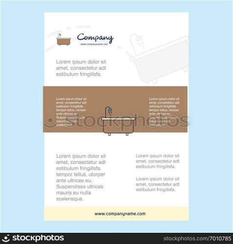 Template layout for Bathtub  comany profile ,annual report, presentations, leaflet, Brochure Vector Background