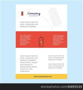 Template layout for Battery charging comany profile ,annual report, presentations, leaflet, Brochure Vector Background