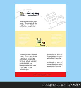 Template layout for Beach comany profile ,annual report, presentations, leaflet, Brochure Vector Background