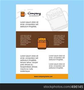 Template layout for Beer comany profile ,annual report, presentations, leaflet, Brochure Vector Background
