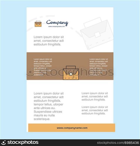 Template layout for Breifcase comany profile ,annual report, presentations, leaflet, Brochure Vector Background