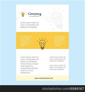 Template layout for Bulb comany profile ,annual report, presentations, leaflet, Brochure Vector Background