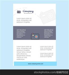 Template layout for Camera comany profile ,annual report, presentations, leaflet, Brochure Vector Background