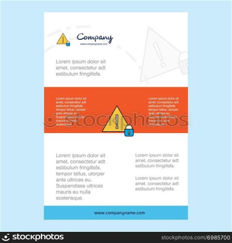 Template layout for Caution comany profile ,annual report, presentations, leaflet, Brochure Vector Background