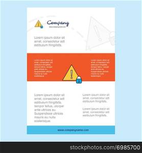 Template layout for Caution comany profile ,annual report, presentations, leaflet, Brochure Vector Background
