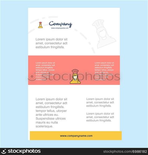 Template layout for Chef comany profile ,annual report, presentations, leaflet, Brochure Vector Background