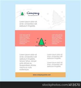 Template layout for Christmas tree comany profile ,annual report, presentations, leaflet, Brochure Vector Background