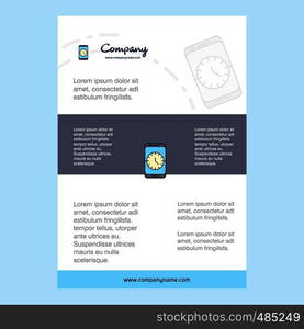 Template layout for Clock comany profile ,annual report, presentations, leaflet, Brochure Vector Background