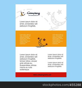 Template layout for Crescent and stars comany profile ,annual report, presentations, leaflet, Brochure Vector Background