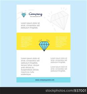 Template layout for Diamond comany profile ,annual report, presentations, leaflet, Brochure Vector Background