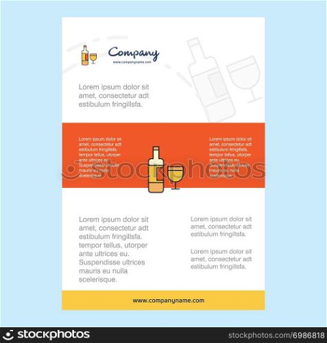 Template layout for Drinks comany profile ,annual report, presentations, leaflet, Brochure Vector Background